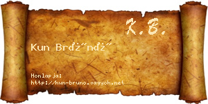 Kun Brúnó névjegykártya